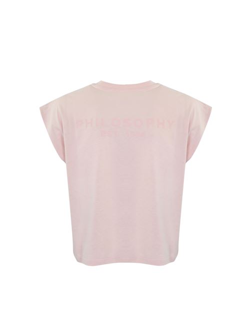 T-shirt in cotone con strass Pink Philosophy di Lorenzo Serafini | A0701 21442131